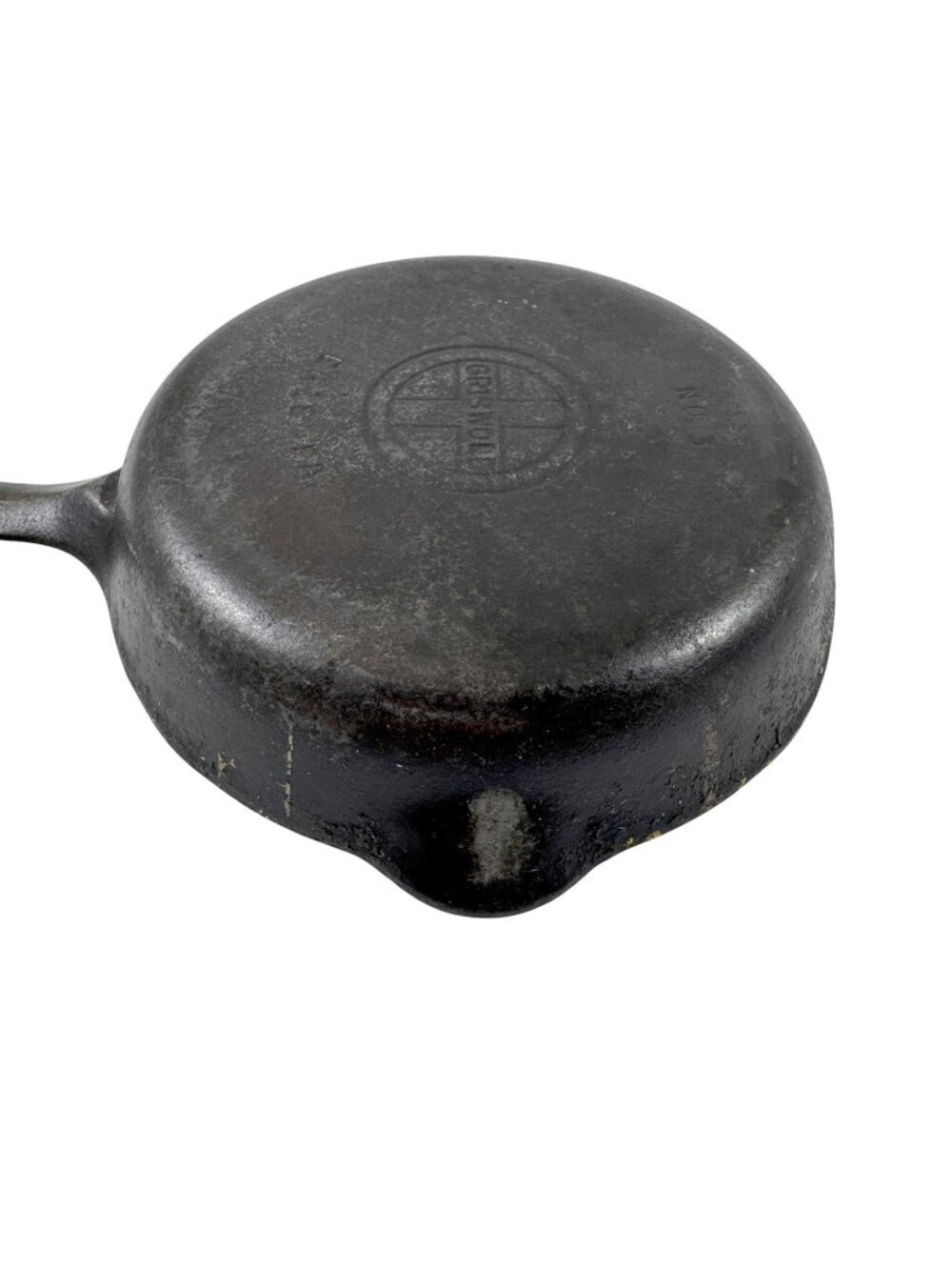 Small Griswold Cast Iron Skillet 3 Erie PA 709 C Vintage 1930s Flat Frying Pan